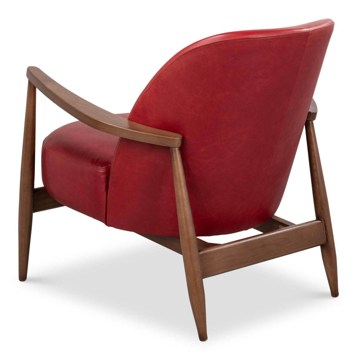 Sarreid Pindar Armchair  Leather  New Rouge Red