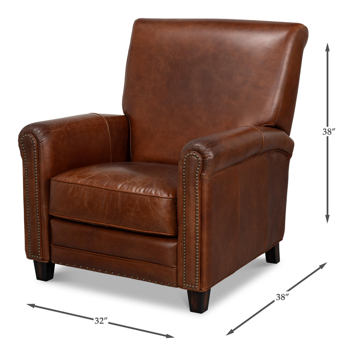Sarreid Recliner Chair Newark Brown