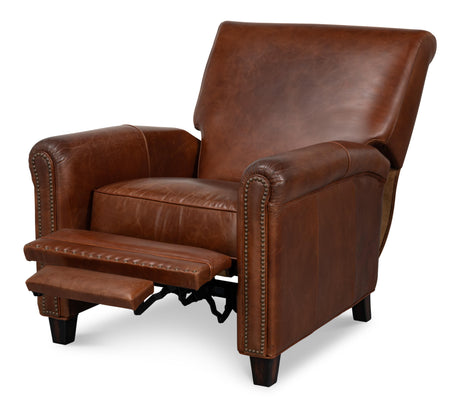 Sarreid Recliner Chair Newark Brown