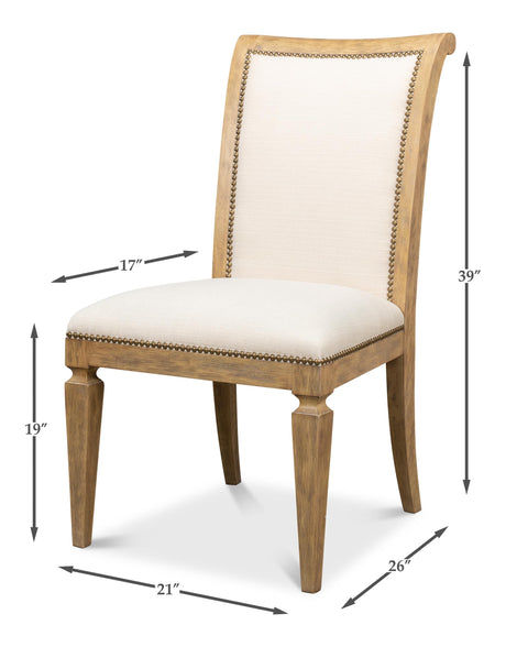 Sarreid Scroll Back Dining Sd/Chr  Heather Grey