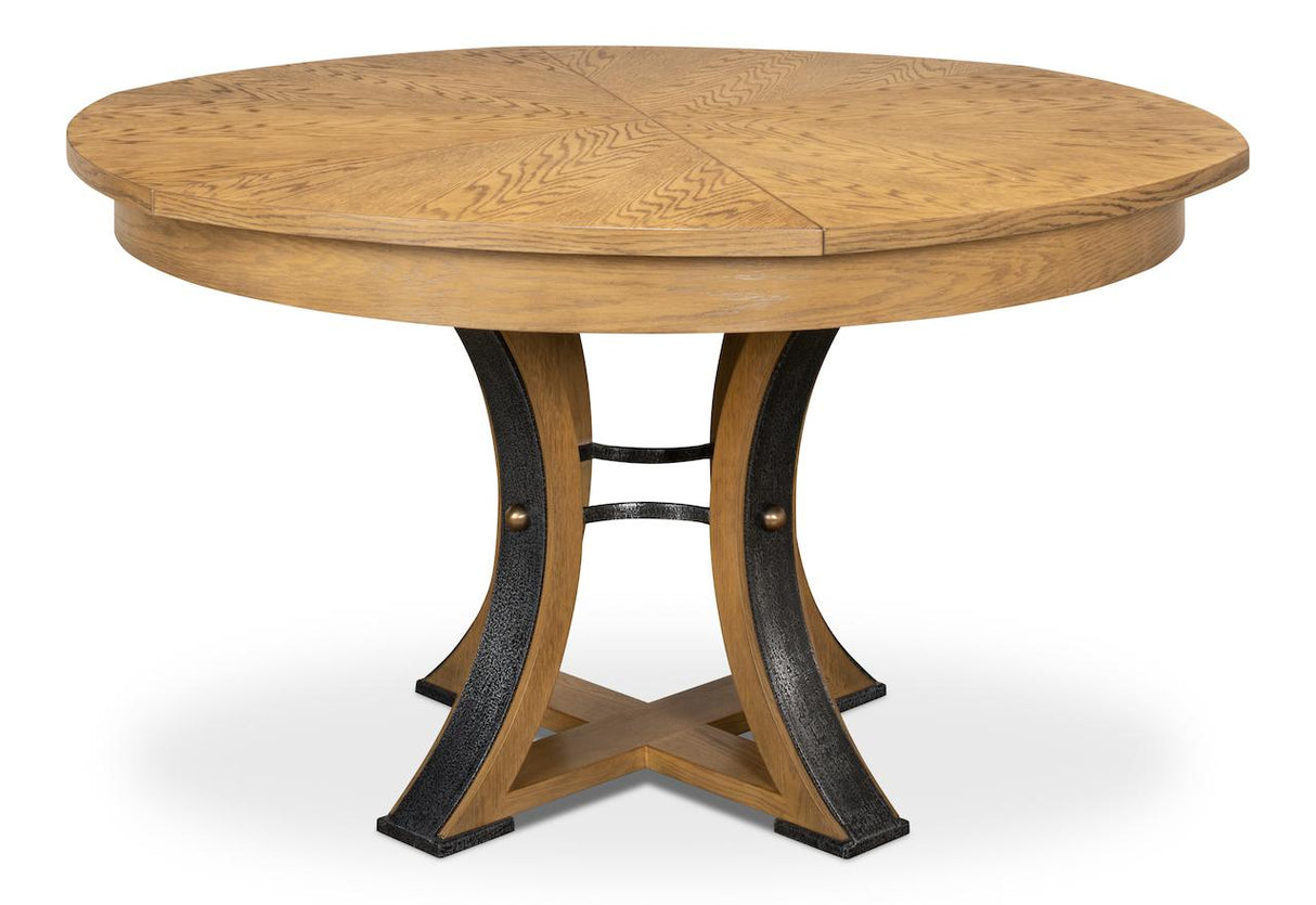 Sarreid Tower Jupe Dining Table  Med Heather Gry
