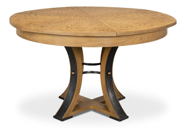 Sarreid Tower Jupe Dining Table  Med Heather Gry