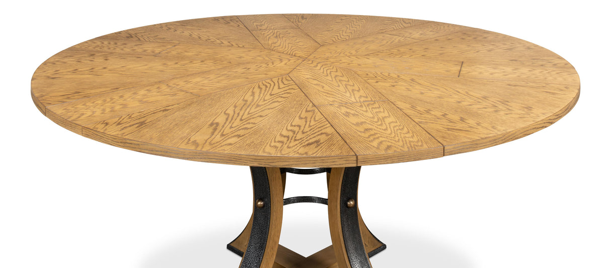 Sarreid Tower Jupe Dining Table  Med Heather Gry