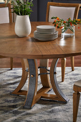 Sarreid Tower Jupe Dining Table  Med Heather Gry