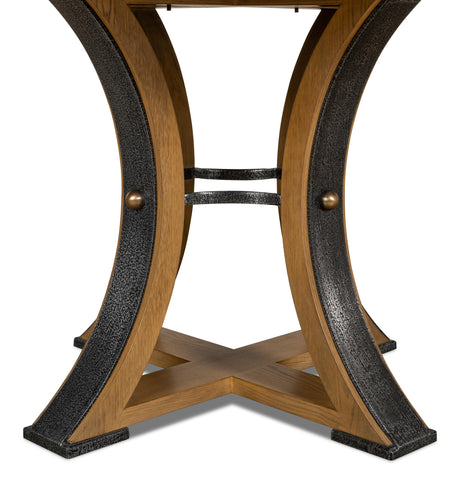 Sarreid Tower Jupe Dining Table  Med Heather Gry