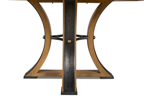 Sarreid Tower Jupe Dining Table  Med Heather Gry