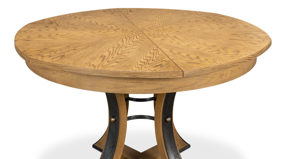 Sarreid Tower Jupe Dining Table  Med Heather Gry