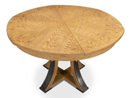 Sarreid Tower Jupe Dining Table  Med Heather Gry