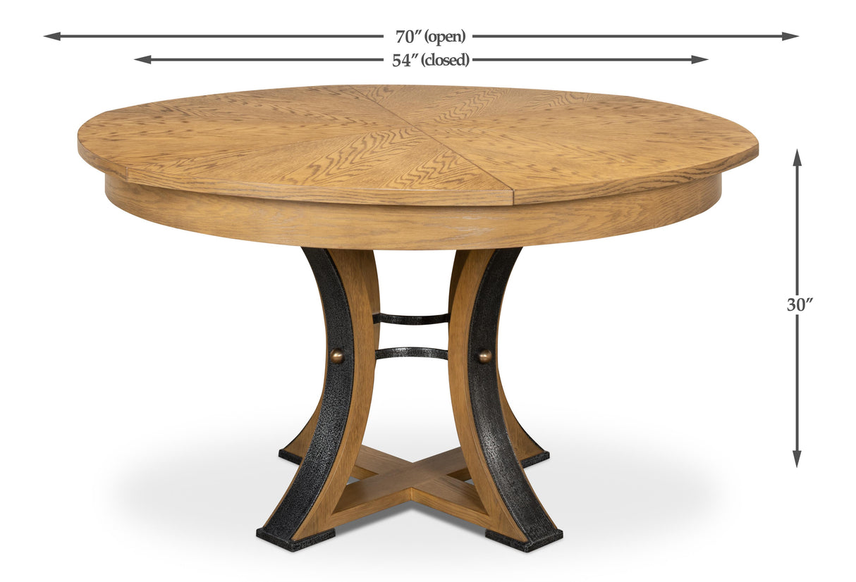Sarreid Tower Jupe Dining Table  Med Heather Gry