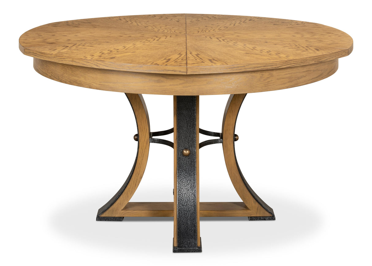 Sarreid Tower Jupe Dining Table  Med Heather Gry