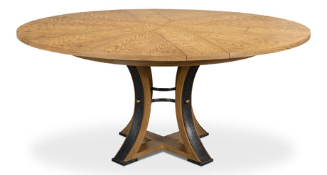 Sarreid Tower Jupe Dining Table  Med Heather Gry