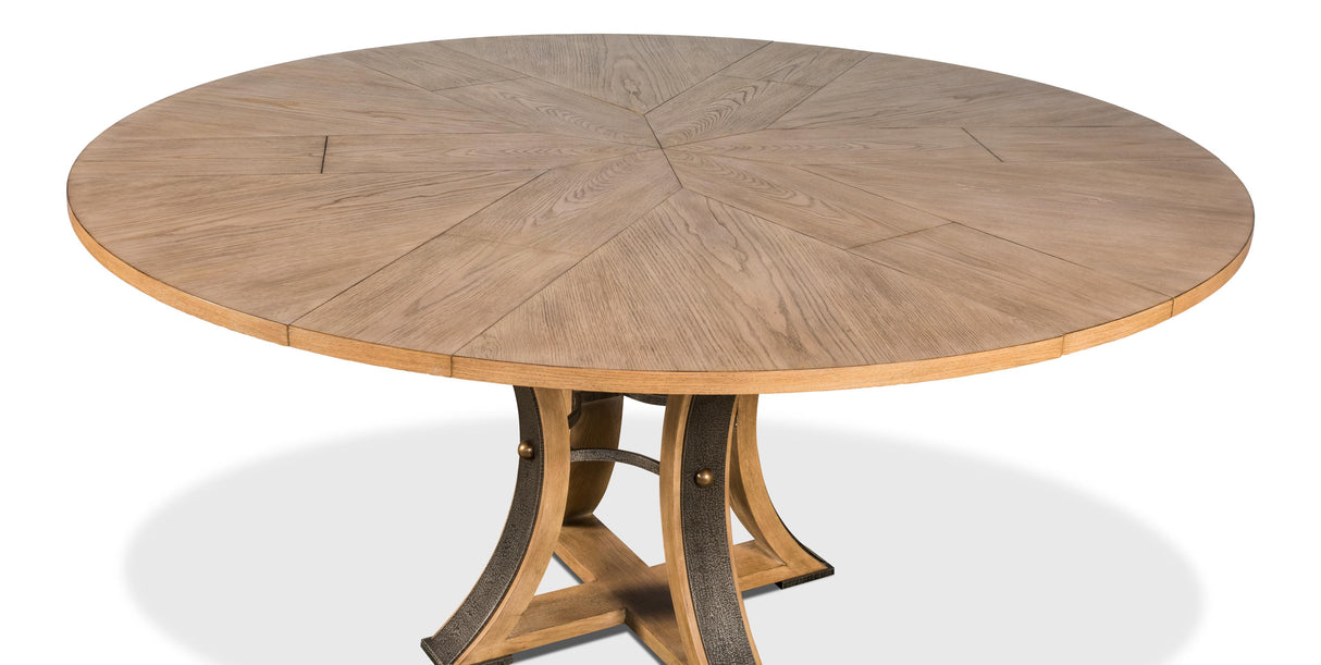 Sarreid Tower Jupe Dining Table  Med Heather Gry
