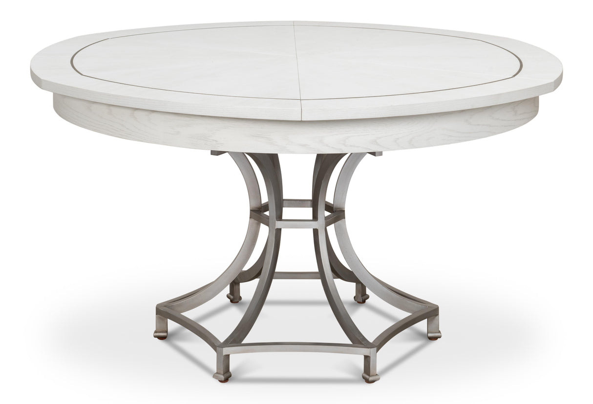 Sarreid Sunset Jupe Dining Tbl Med Working White