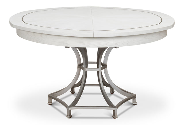 Sarreid Sunset Jupe Dining Tbl Med Working White