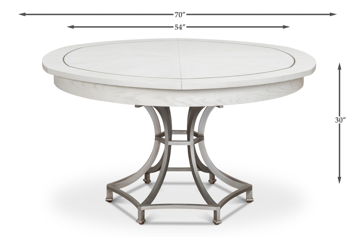 Sarreid Sunset Jupe Dining Tbl Med Working White