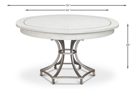 Sarreid Sunset Jupe Dining Tbl Med Working White