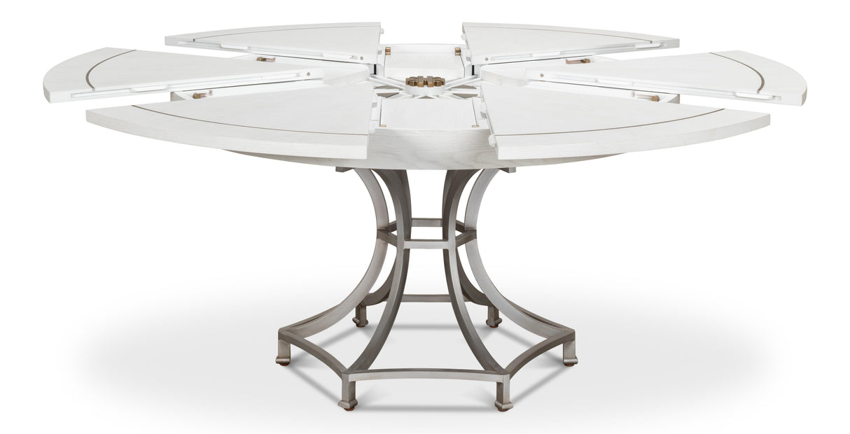 Sarreid Sunset Jupe Dining Tbl Med Working White