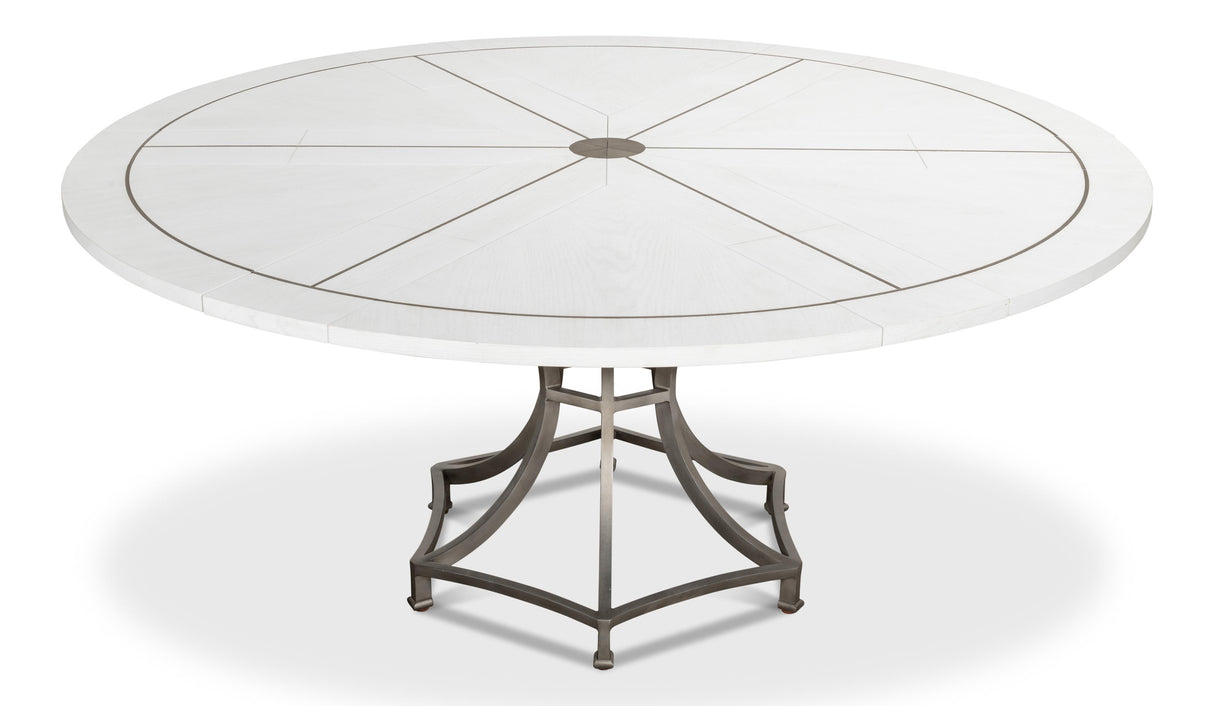 Sarreid Sunset Jupe Dining Tbl Med Working White