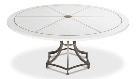 Sarreid Sunset Jupe Dining Tbl Med Working White