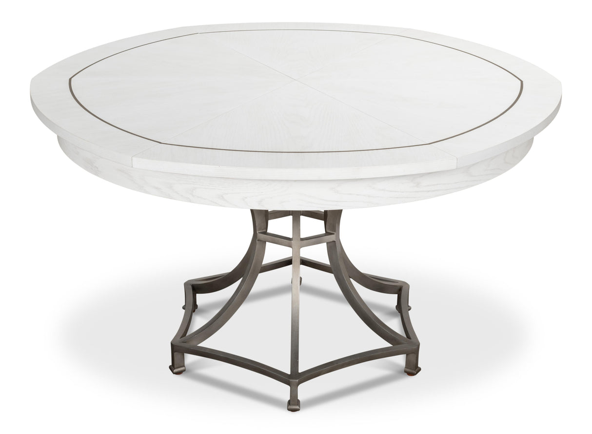 Sarreid Sunset Jupe Dining Tbl Med Working White