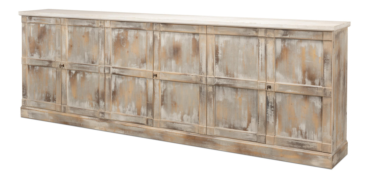 Sarreid Luciana Wood Drs Buffet 112 Grey Stucco