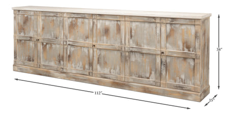 Sarreid Luciana Wood Drs Buffet 112 Grey Stucco