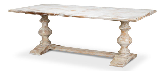 Sarreid Lionisio Trestle Table Disrupted White