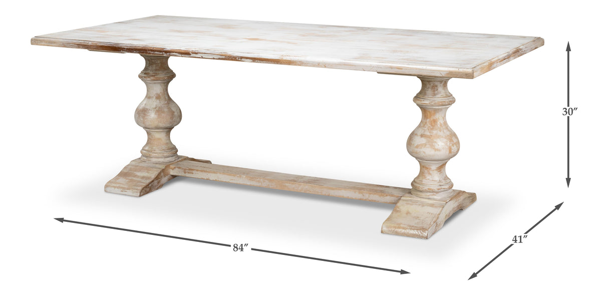 Sarreid Lionisio Trestle Table Disrupted White