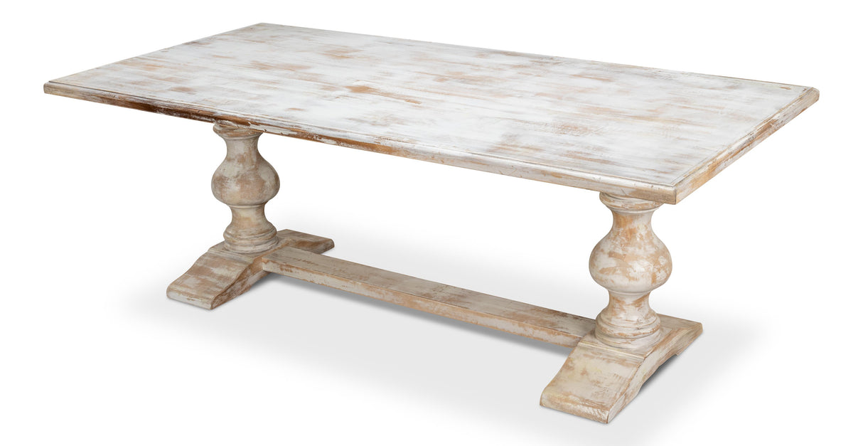 Sarreid Lionisio Trestle Table Disrupted White