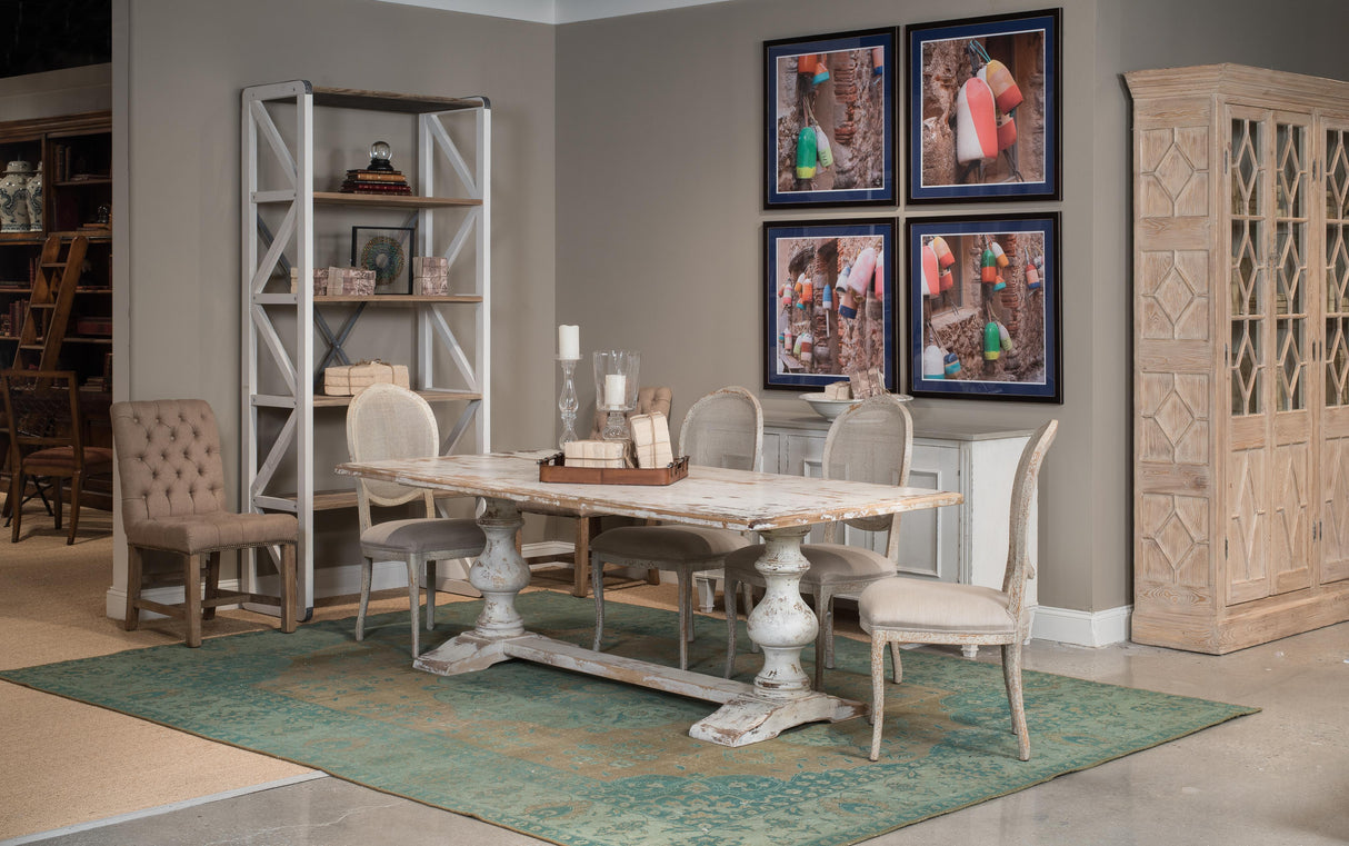 Sarreid Lionisio Trestle Table Disrupted White