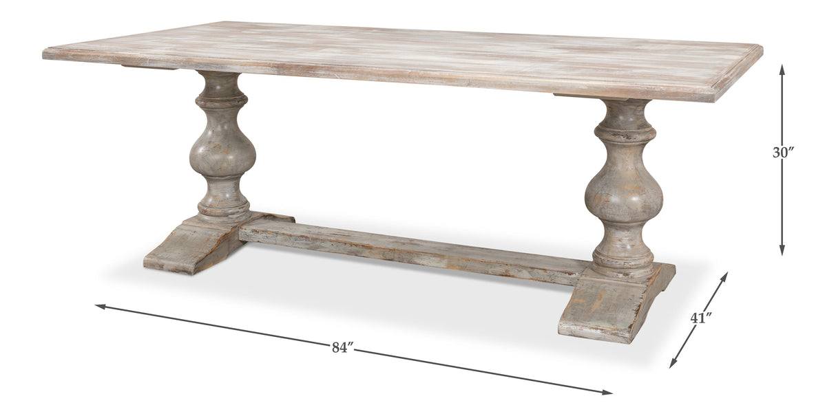 Sarreid Lionisio Trestle Table  Grey Oak