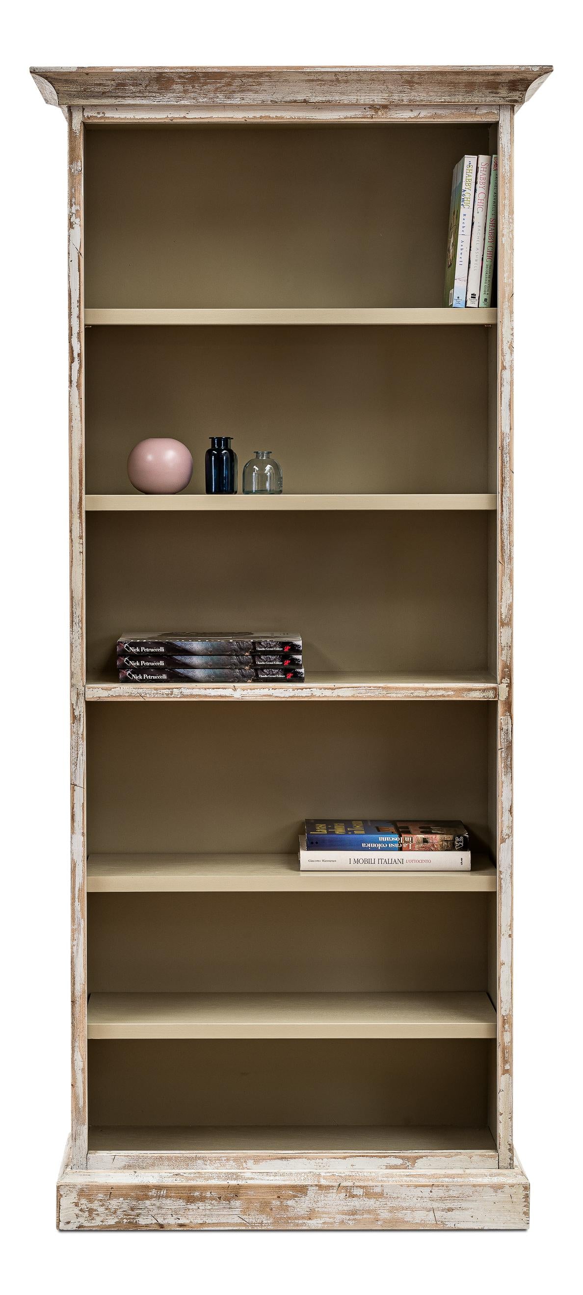 Sarreid Open Shelf Bookcase  Disrupted White