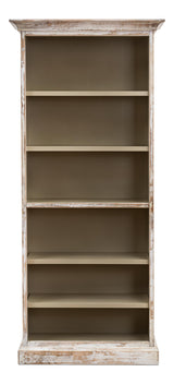Sarreid Open Shelf Bookcase  Disrupted White