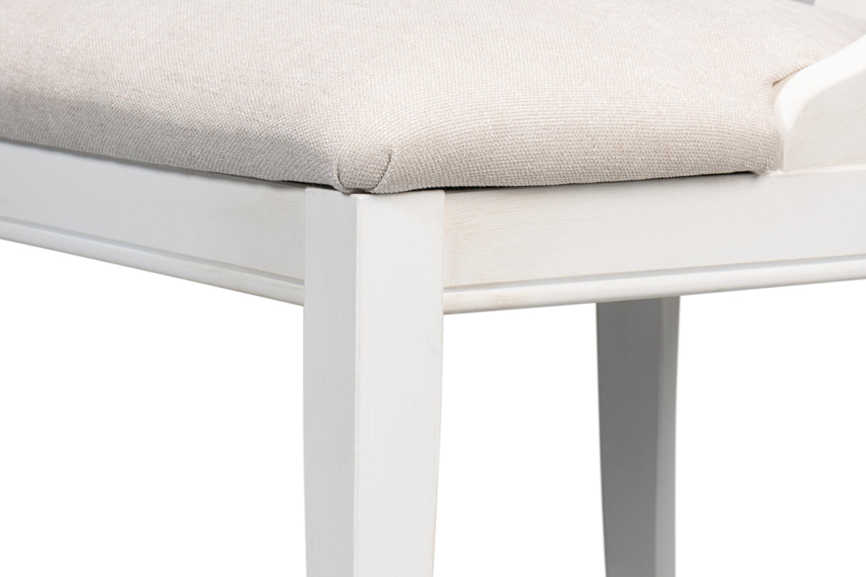 Sarreid Deco Side Chair Cortina White Taupe