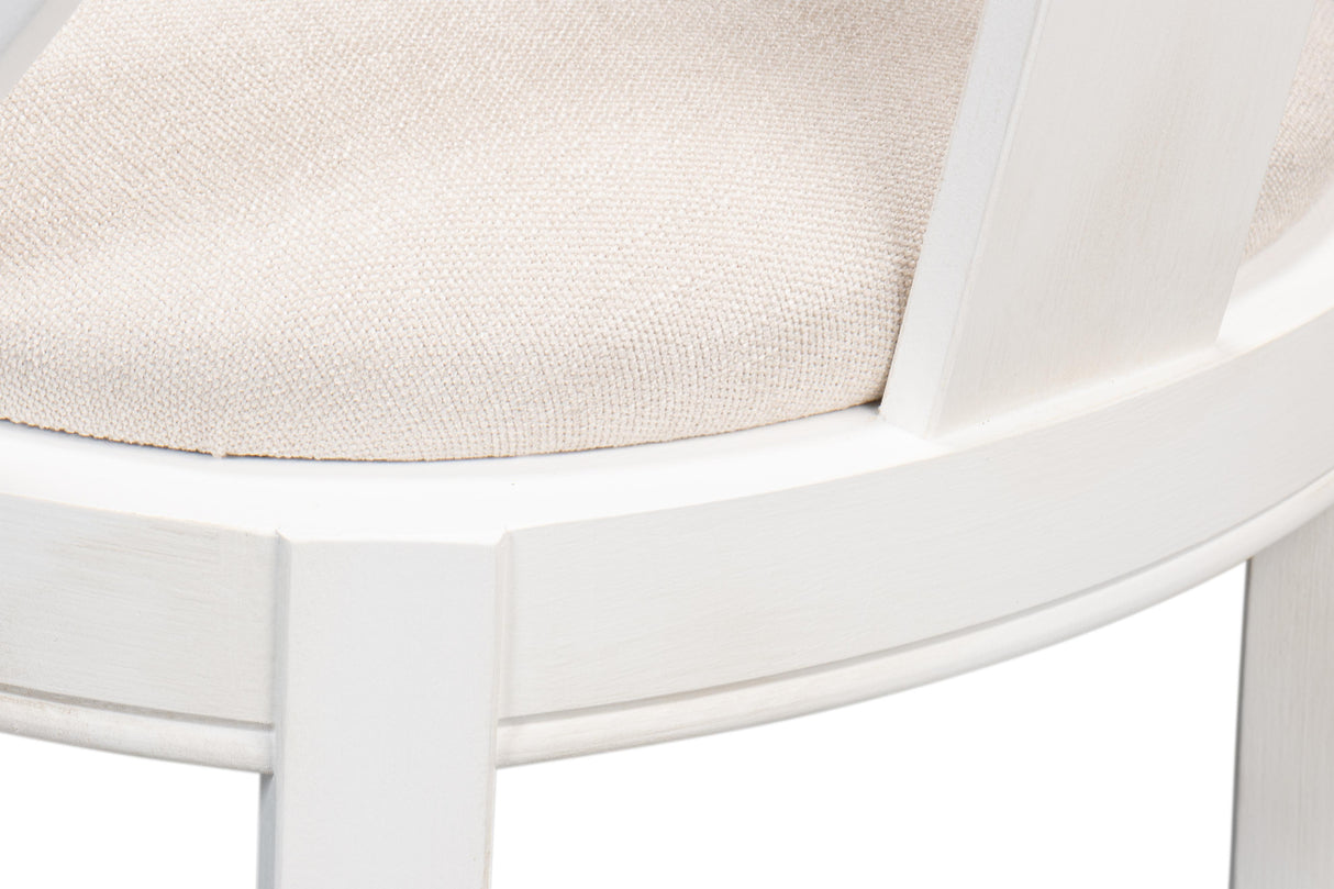 Sarreid Deco Side Chair Cortina White Taupe