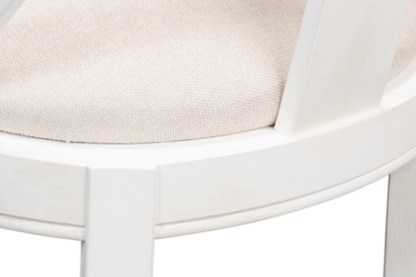 Sarreid Deco Side Chair Cortina White Taupe