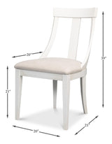 Sarreid Deco Side Chair Cortina White Taupe