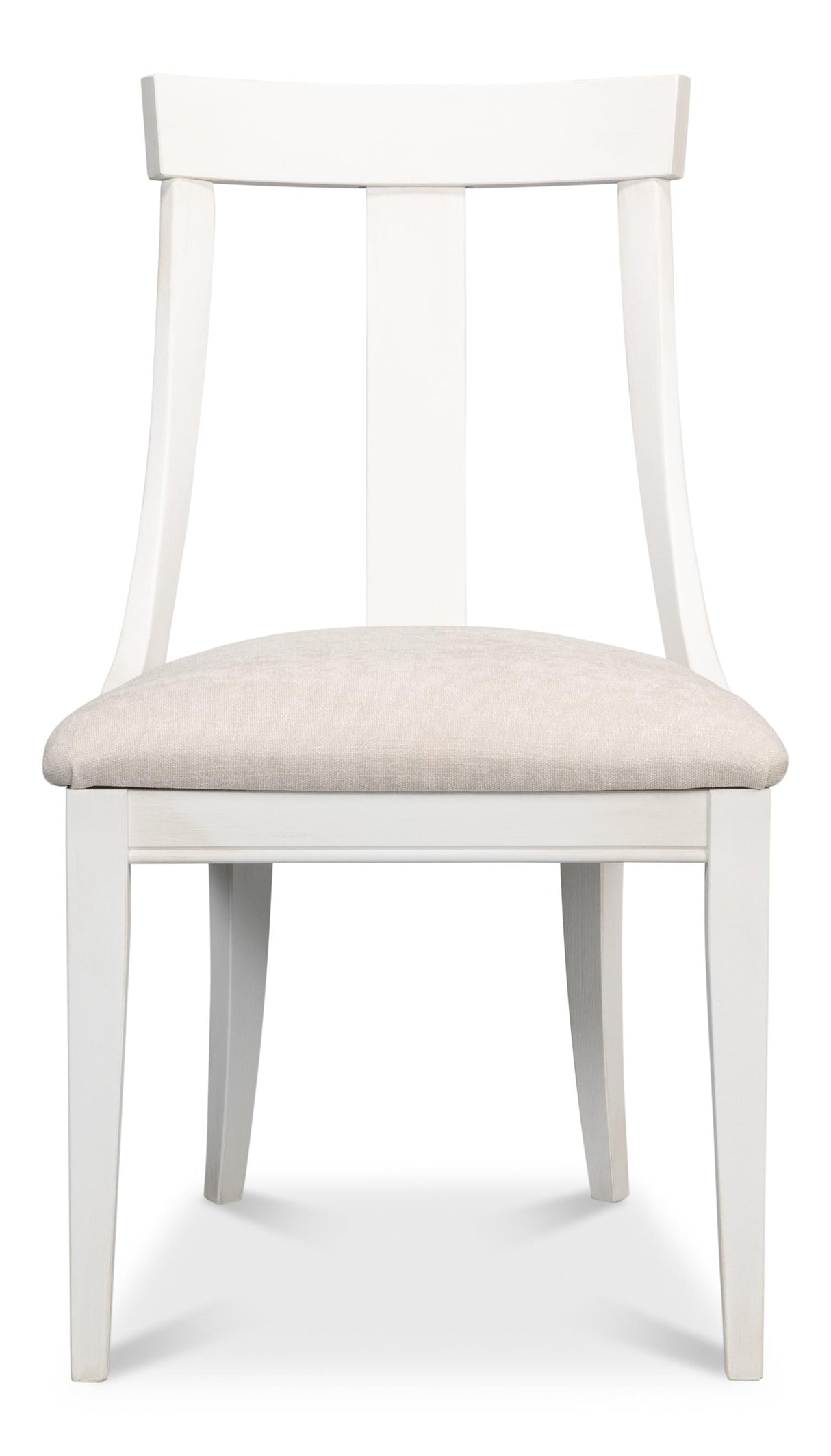 Sarreid Deco Side Chair Cortina White Taupe