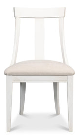 Sarreid Deco Side Chair Cortina White Taupe