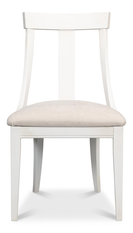 Sarreid Deco Side Chair Cortina White Taupe