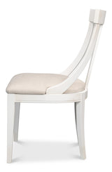 Sarreid Deco Side Chair Cortina White Taupe