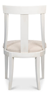 Sarreid Deco Side Chair Cortina White Taupe