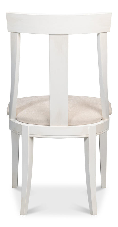 Sarreid Deco Side Chair Cortina White Taupe