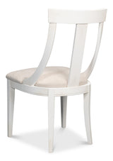Sarreid Deco Side Chair Cortina White Taupe