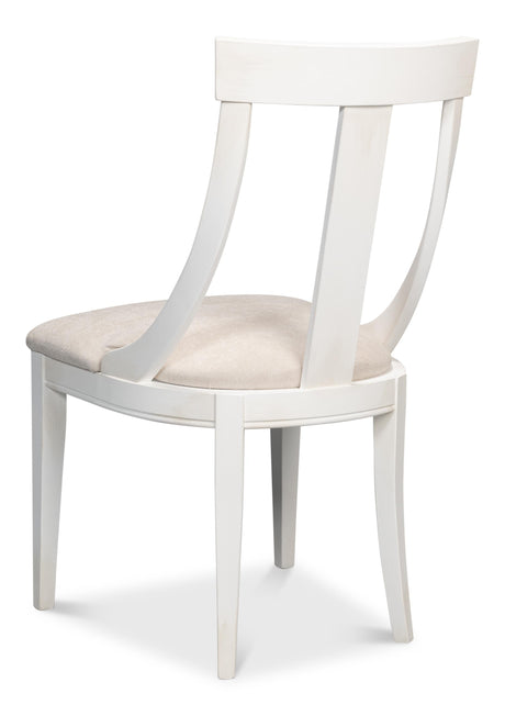 Sarreid Deco Side Chair Cortina White Taupe