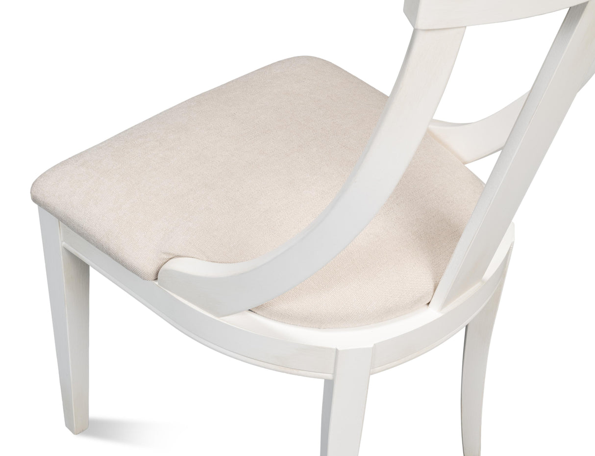 Sarreid Deco Side Chair Cortina White Taupe