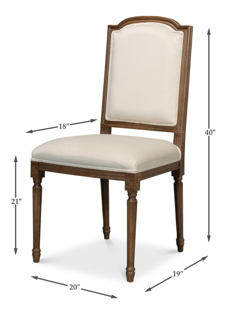 Sarreid Louis Xvi Squared Side Chair Driftwood