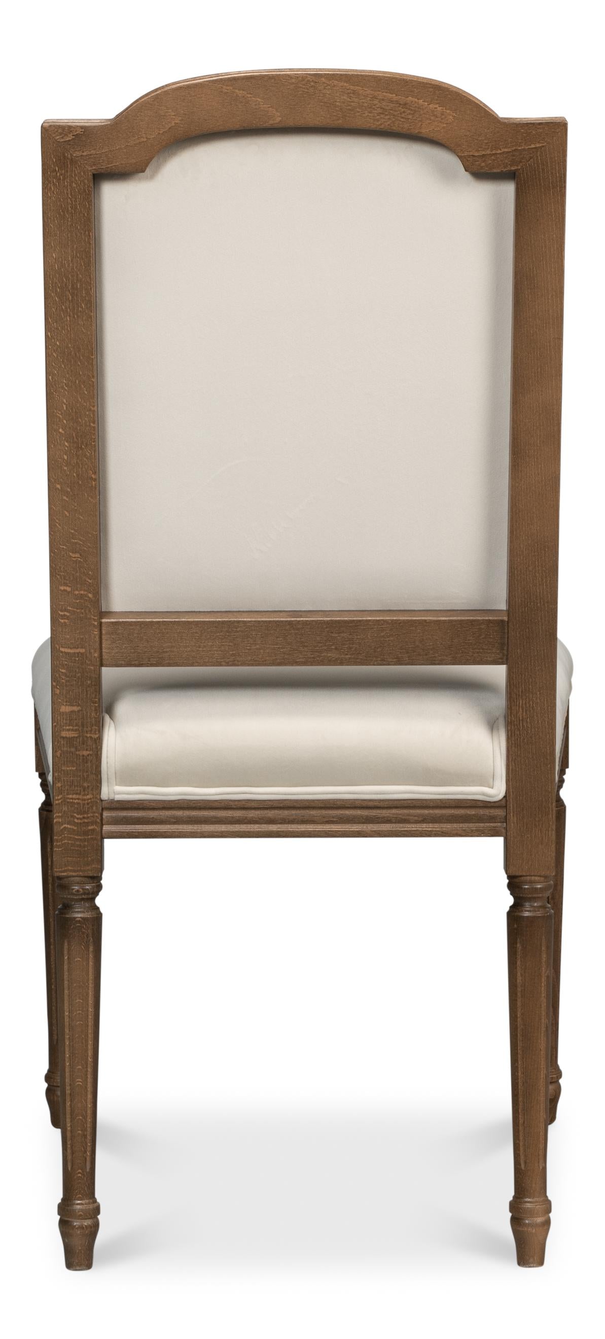 Sarreid Louis Xvi Squared Side Chair Driftwood