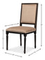 Sarreid Square Back Side Chair Nero Toffee
