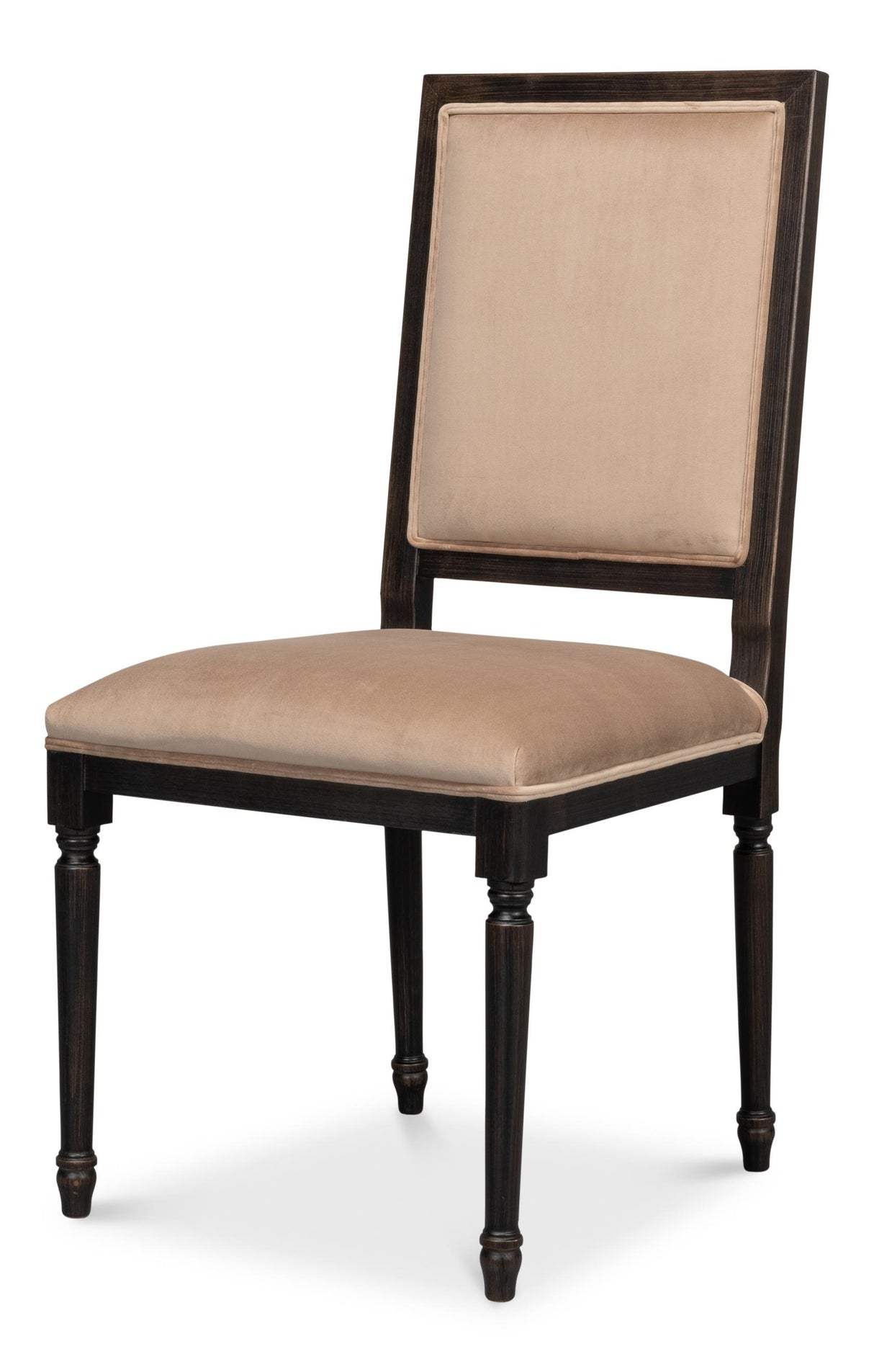 Sarreid Square Back Side Chair Nero Toffee